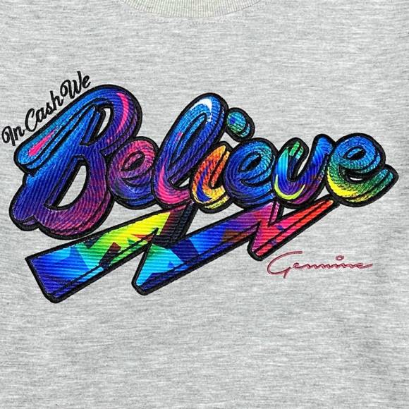 NEW NORTH REPUBLIC unisex believe crewneck sweatshirt in grey - Picture 2 of 2